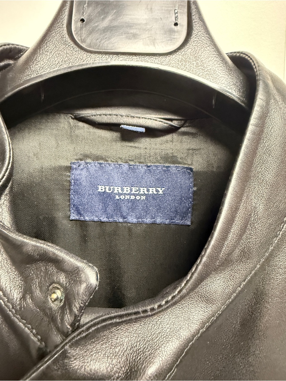Burberry Black Leather Bomber Jacket